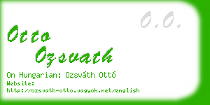 otto ozsvath business card